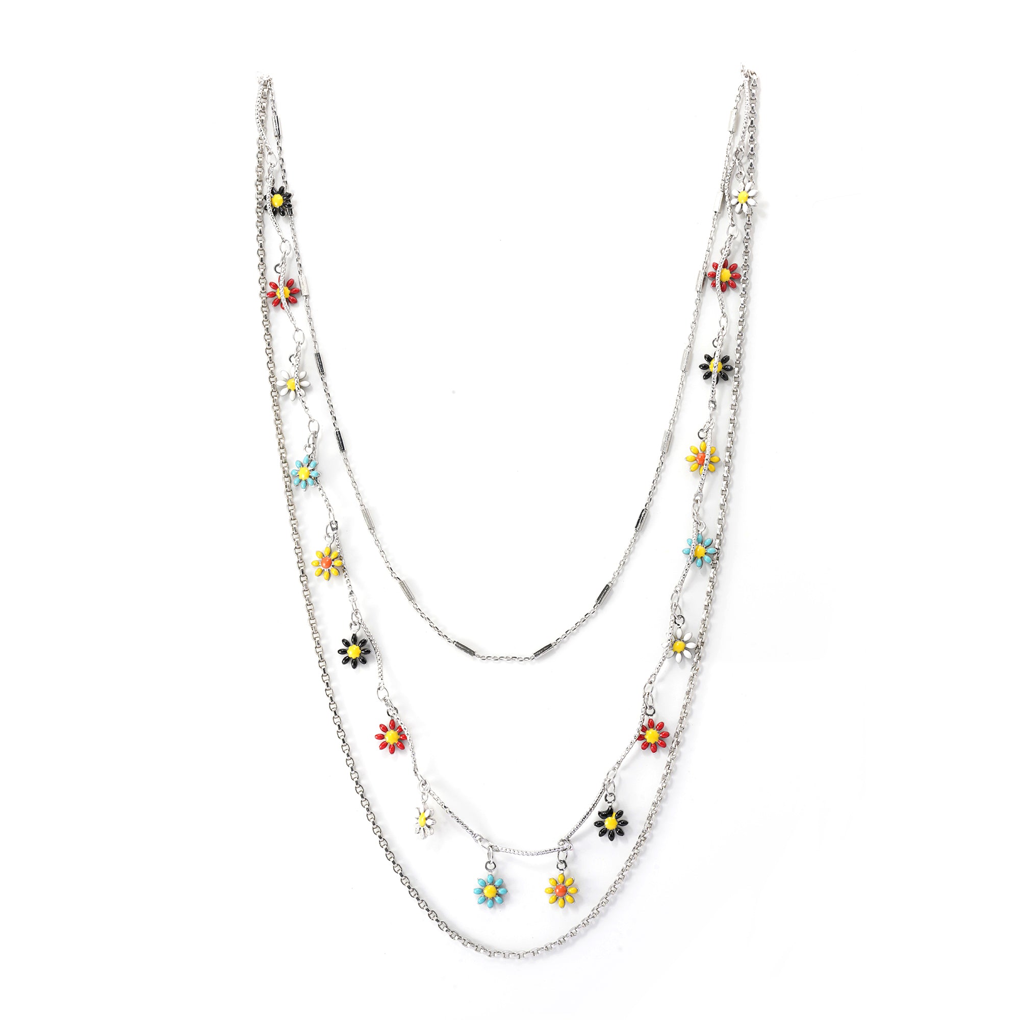 Brass Plated Necklace White Crystal dipped In Color, Russian Genuine Gold