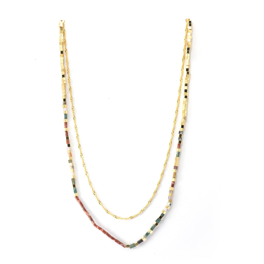 Multi-Color Necklace with Austrian crystal and 18K gold-plated finish