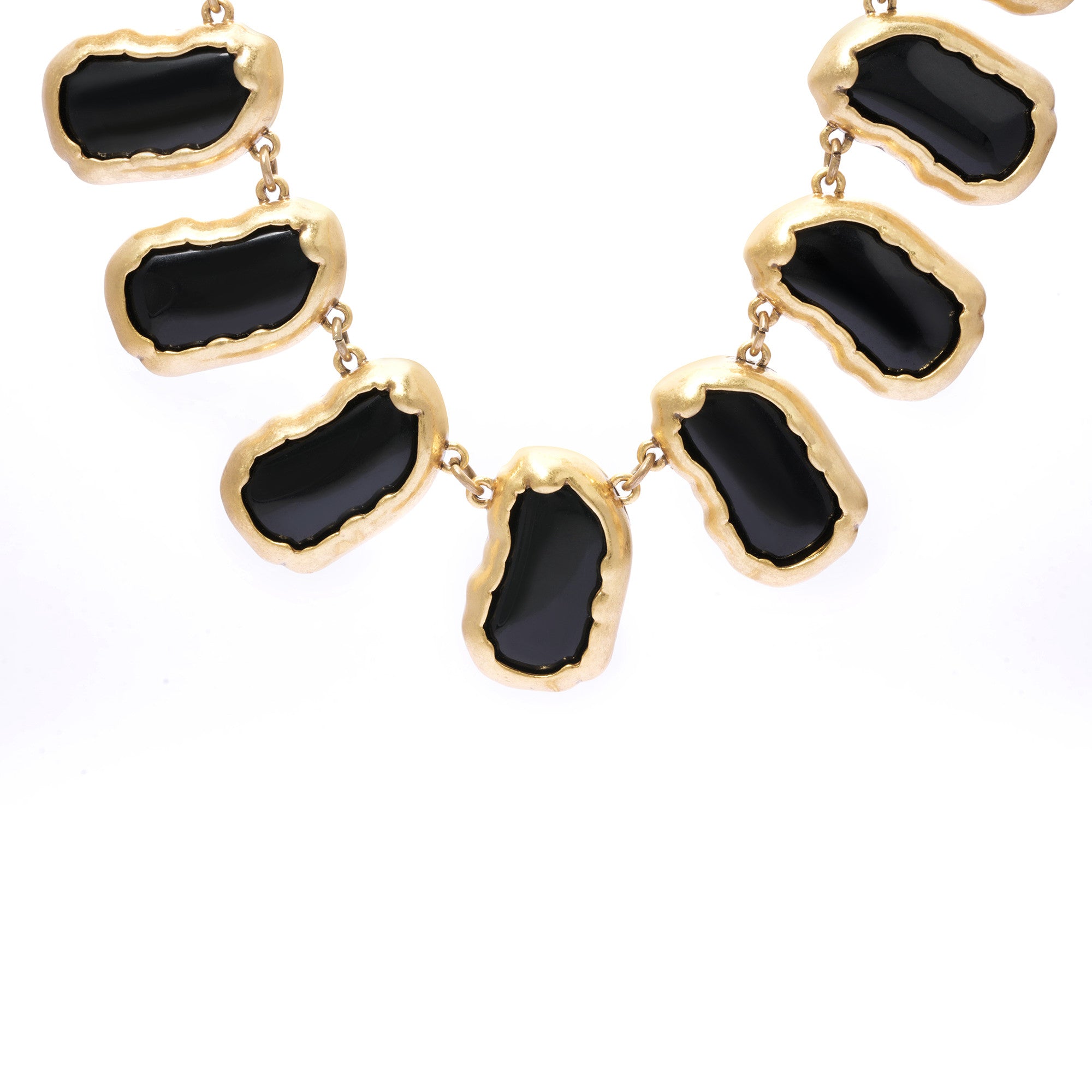 Necklace alloy obsidian plated Russian gold