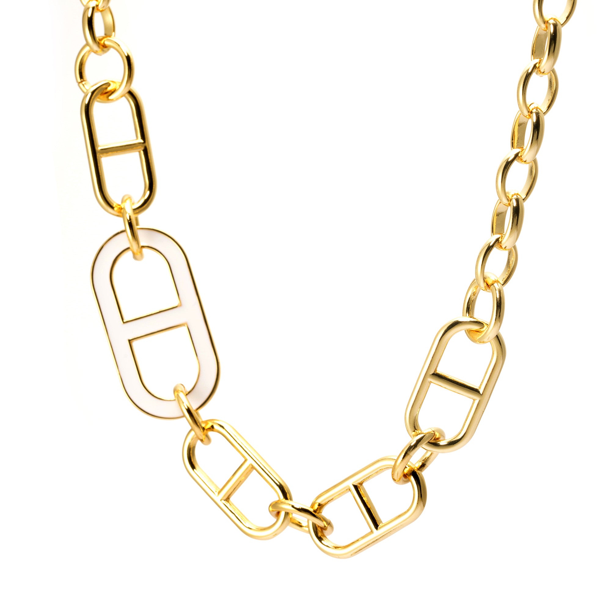 Necklace brass plated with real gold