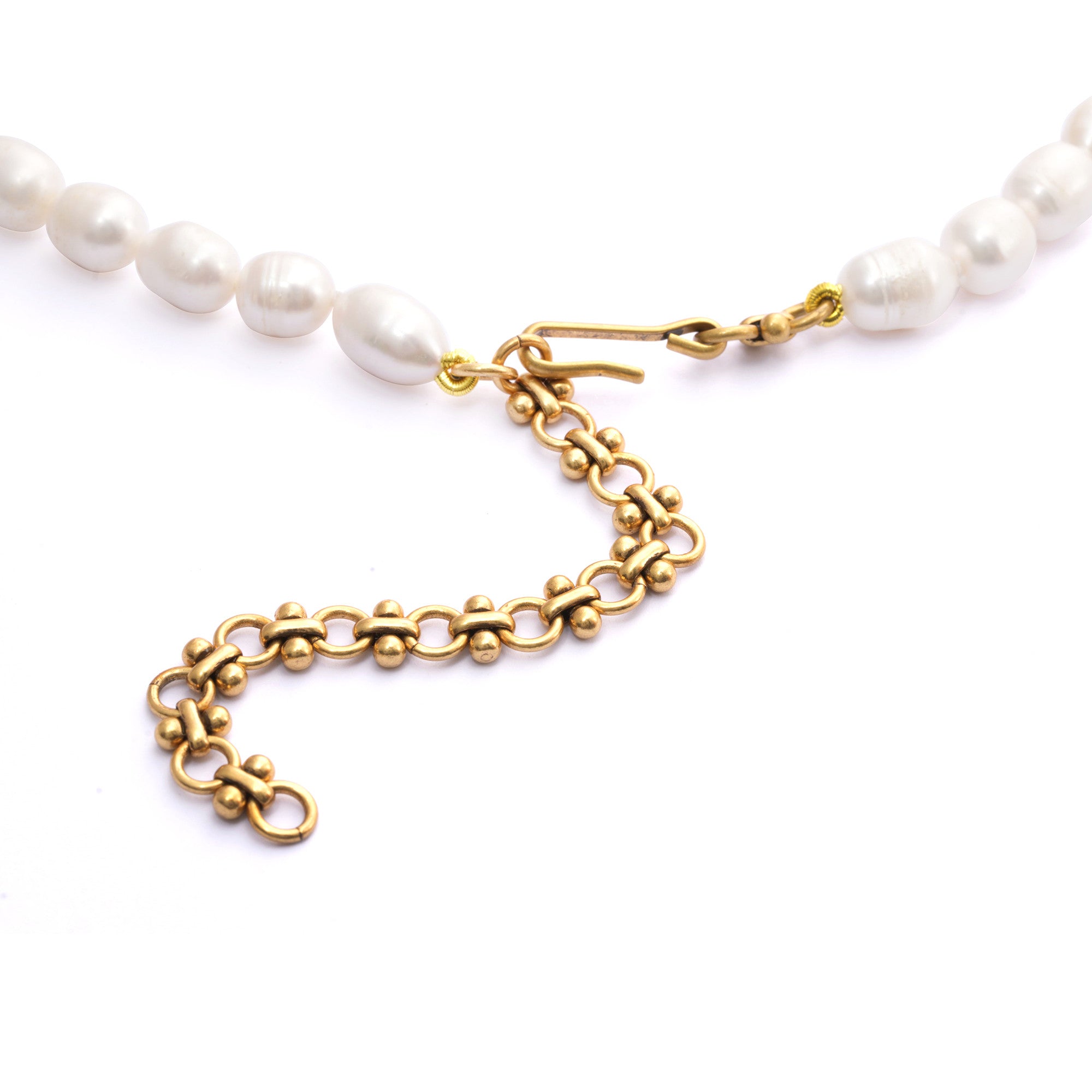 Necklace brass crystal pearl plated Russian gold