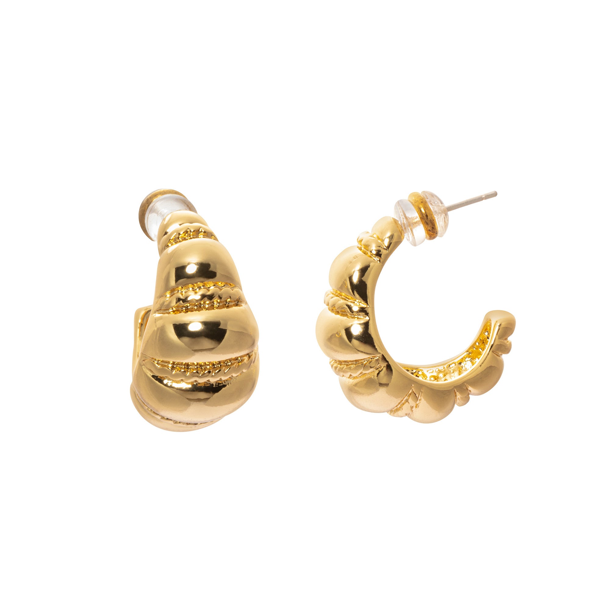 Earrings, brass, gold plated