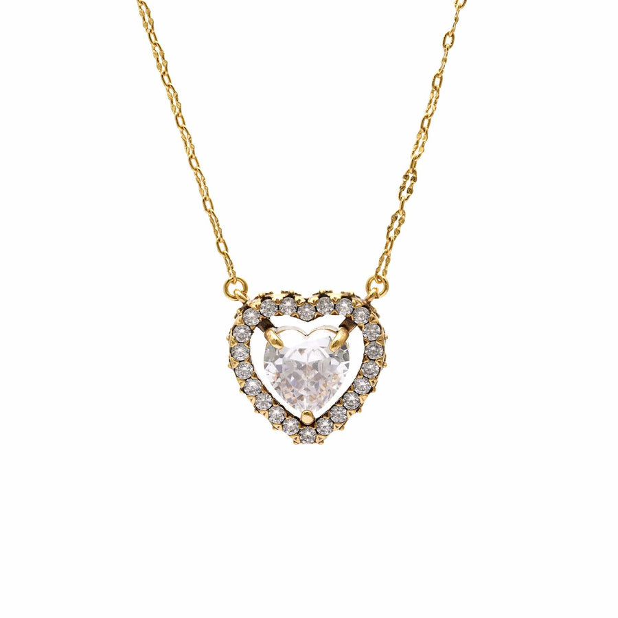 Luminous Heart Necklace with Austrian rhinestones and 18K gold-plated finish