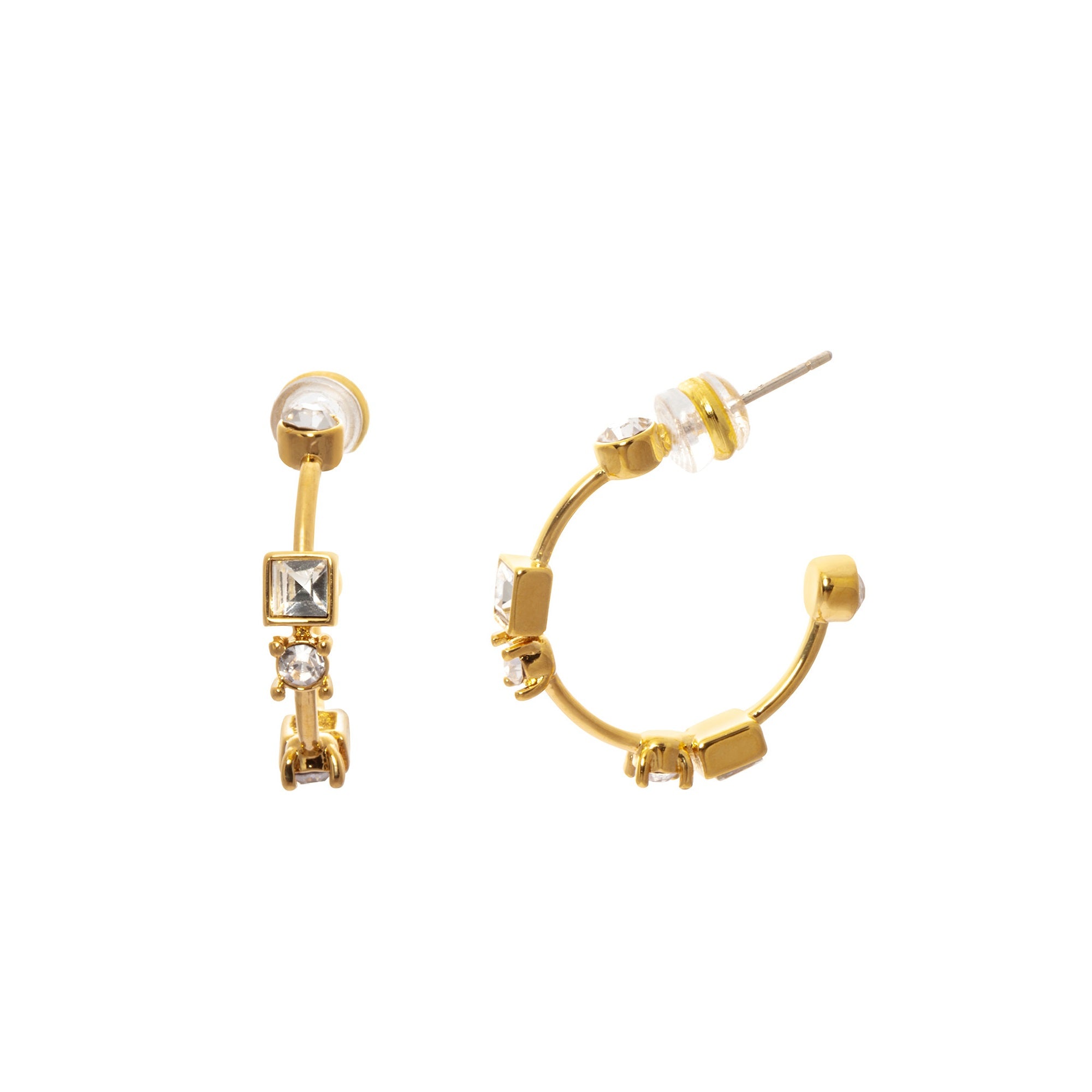 Earring, Austrian Rhinestones, Alloy Plated With Genuine Gold