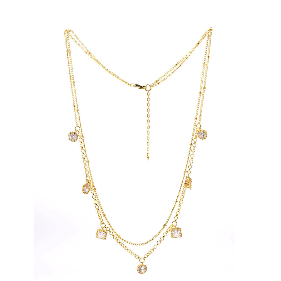 Starry Necklace with Austrian crystals, rhinestones and 18K gold-plated finish