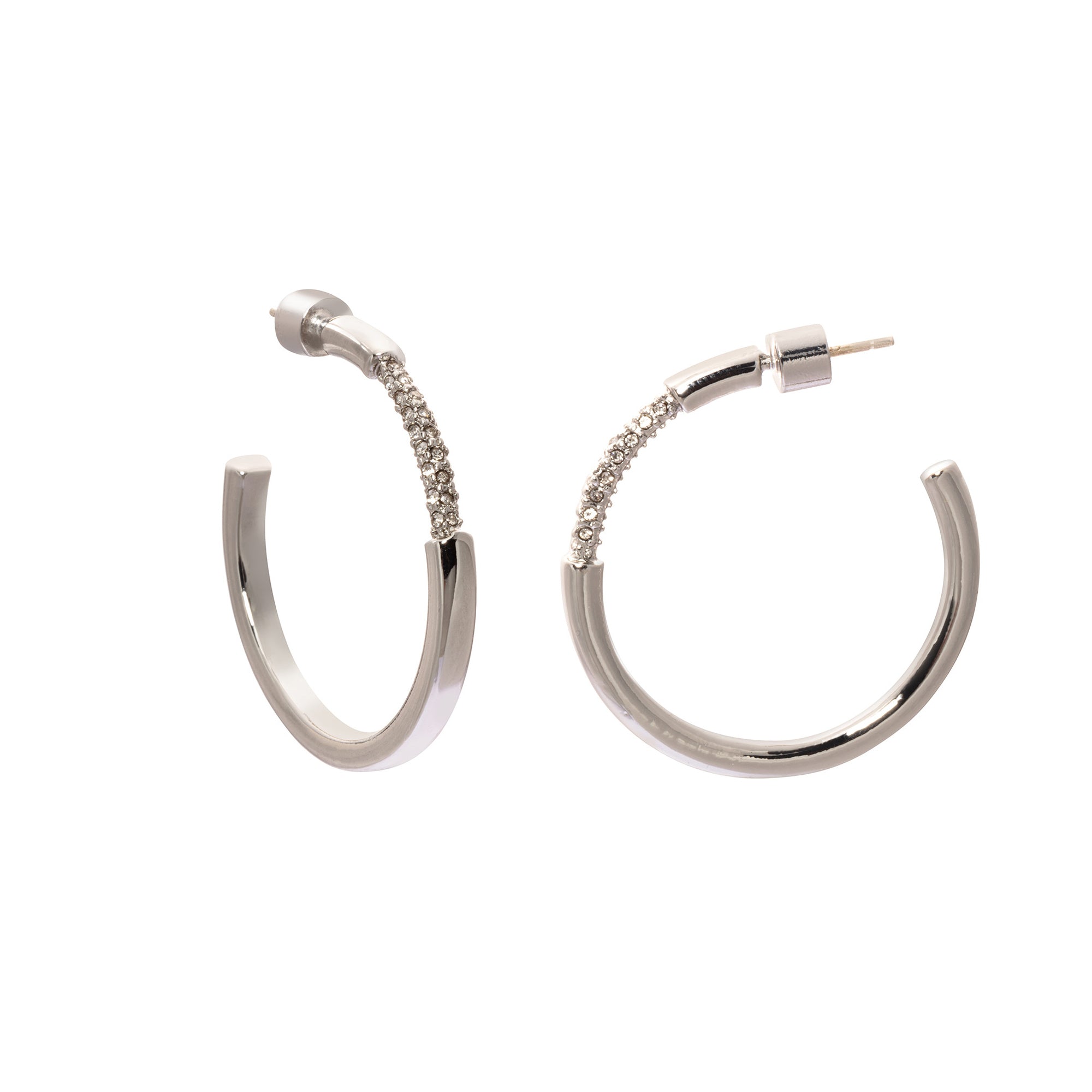 Starlit Dance  Silver Plated Hoop Earrings