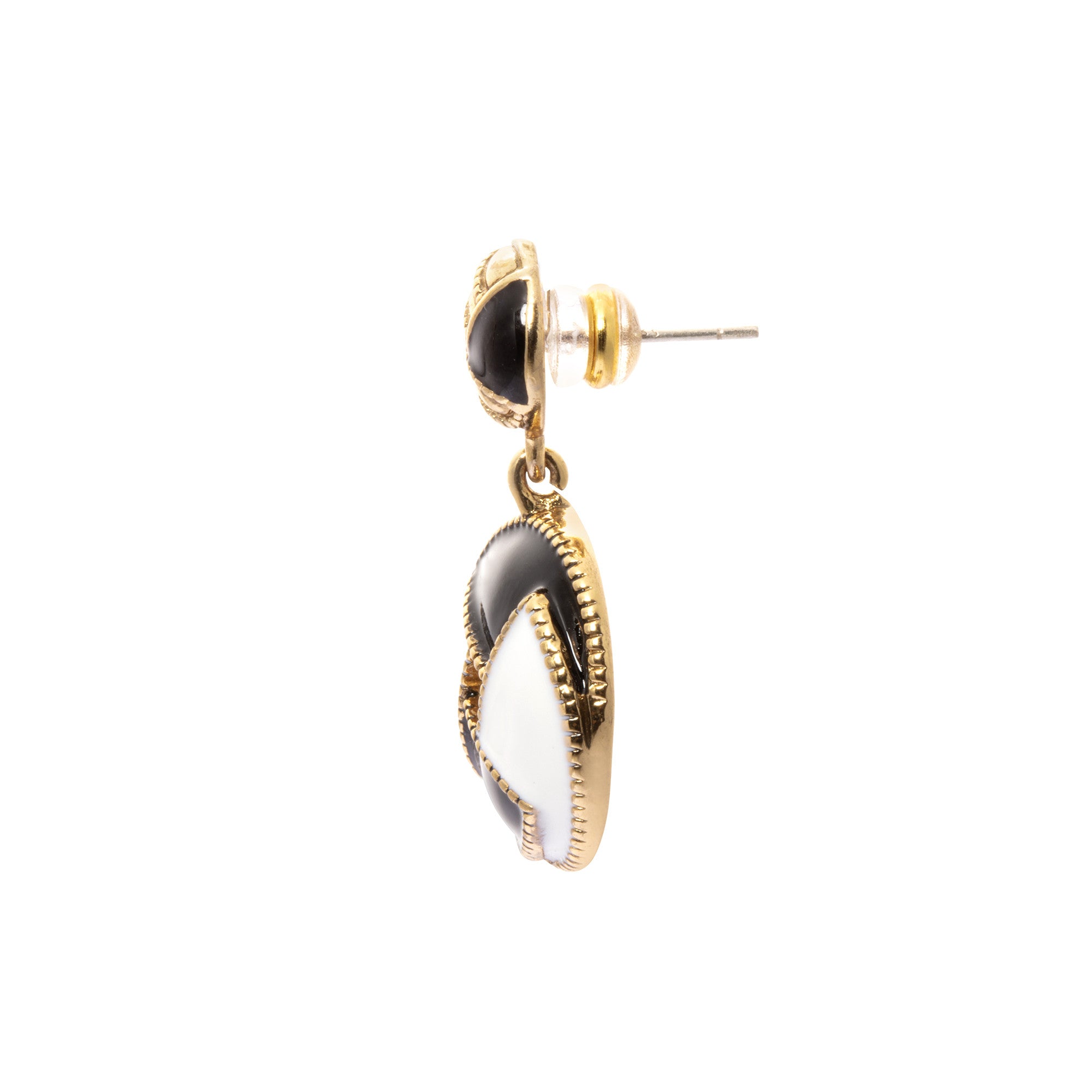 Earrings, brass, enamel, gold plated