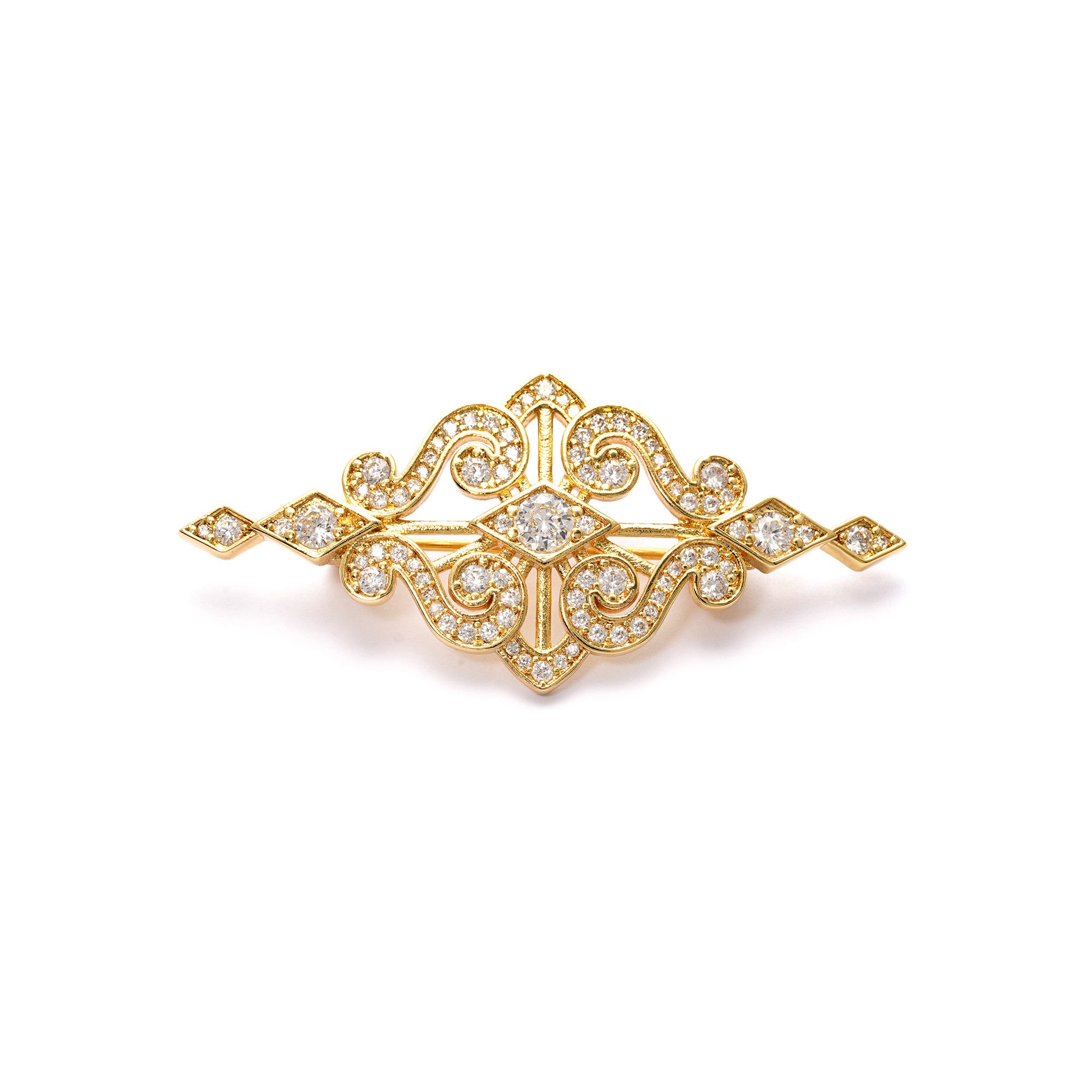 Brooch alloy Austrian rhinestones plated with Russian gold