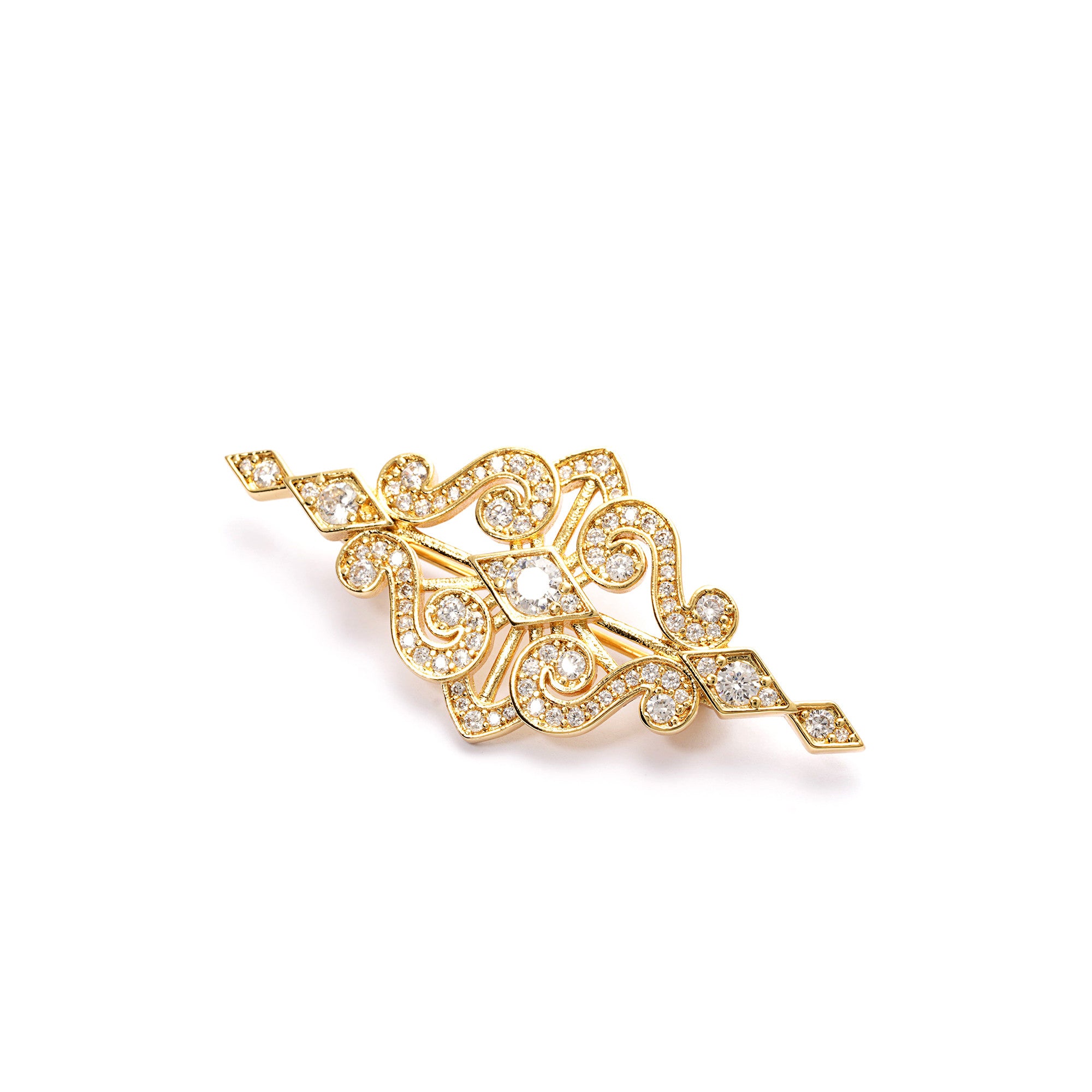 Brooch alloy Austrian rhinestones plated with Russian gold