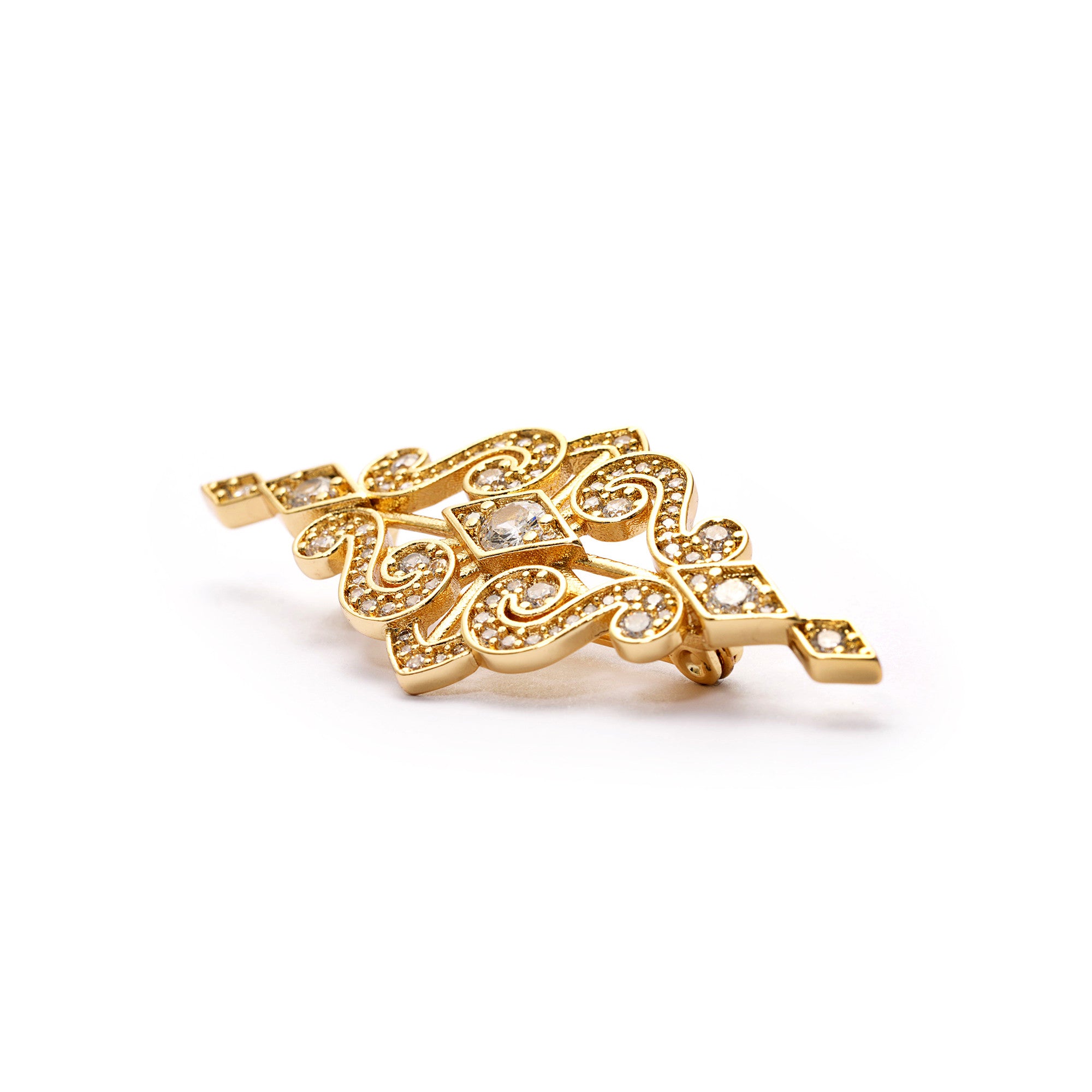 Brooch alloy Austrian rhinestones plated with Russian gold