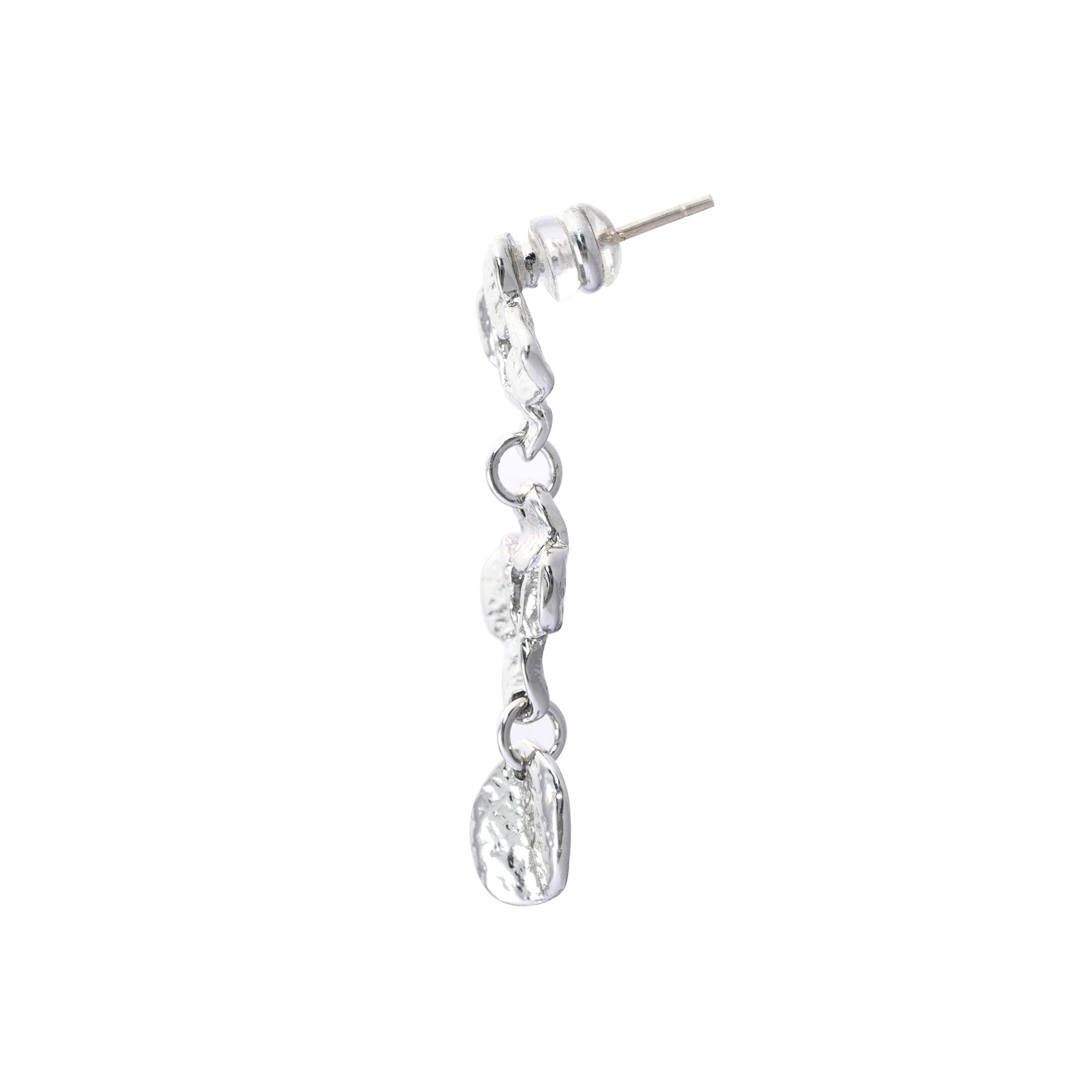 Earrings, alloy, silver plated old