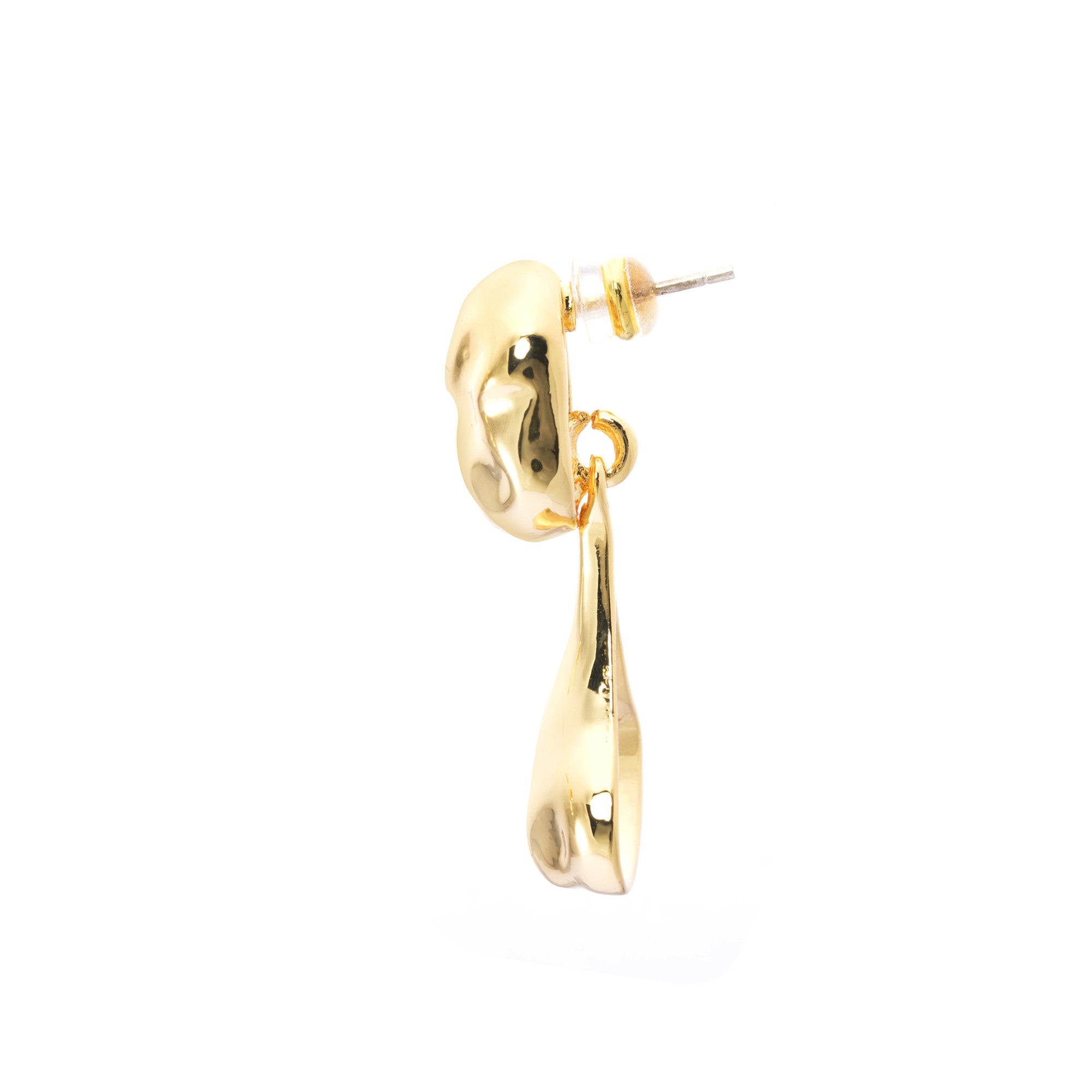 Earring brass plated with real gold