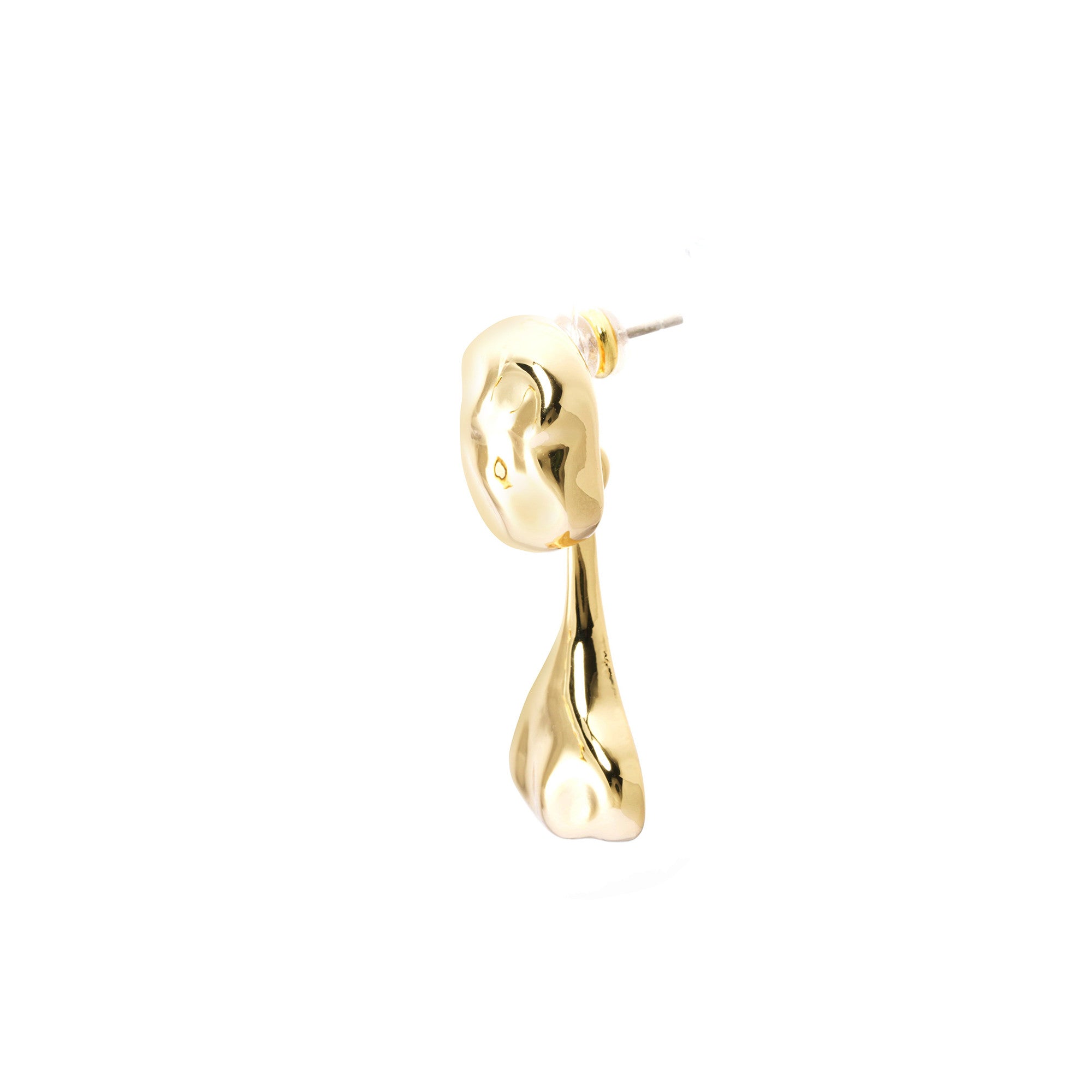 Earring brass plated with real gold