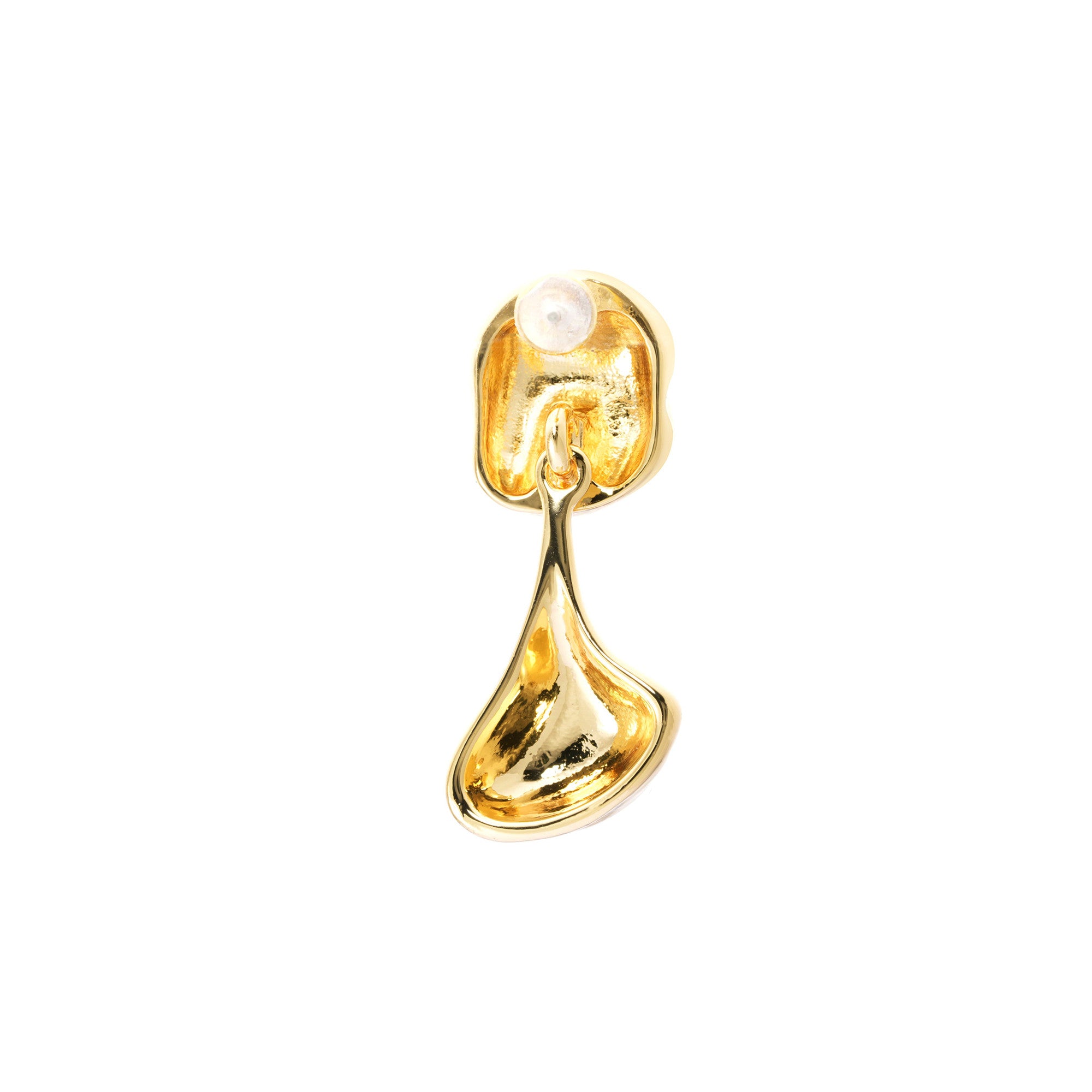 Earring brass plated with real gold