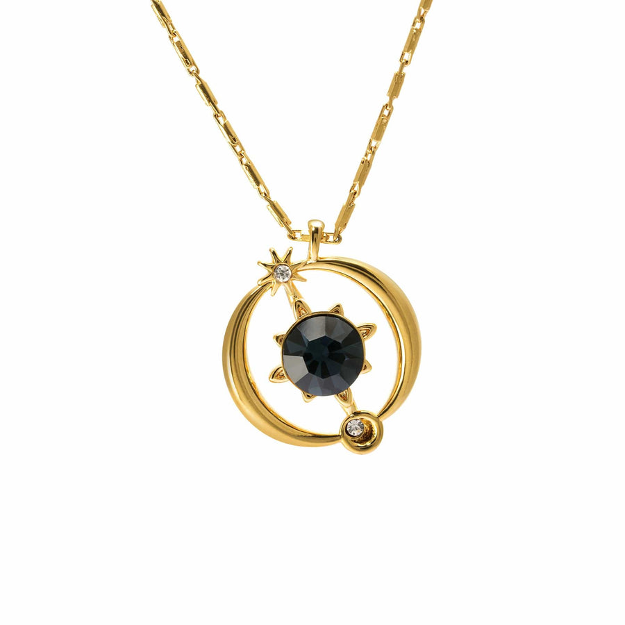 Celestial Guardian Necklace with Austrian crystal, rhinestones and 18K gold-plated finish