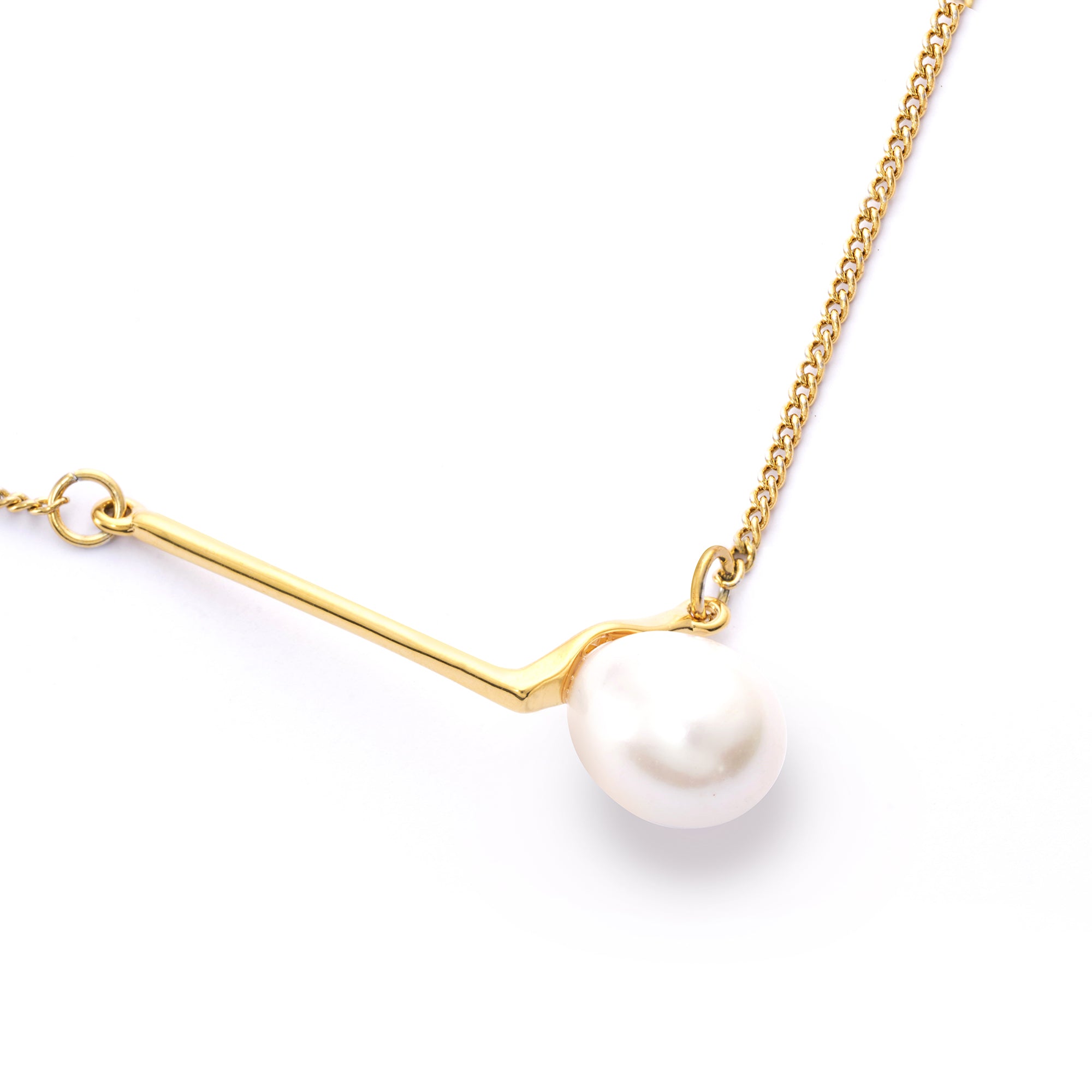 Copper Baroque Pearl Plated Genuine Gold Necklace