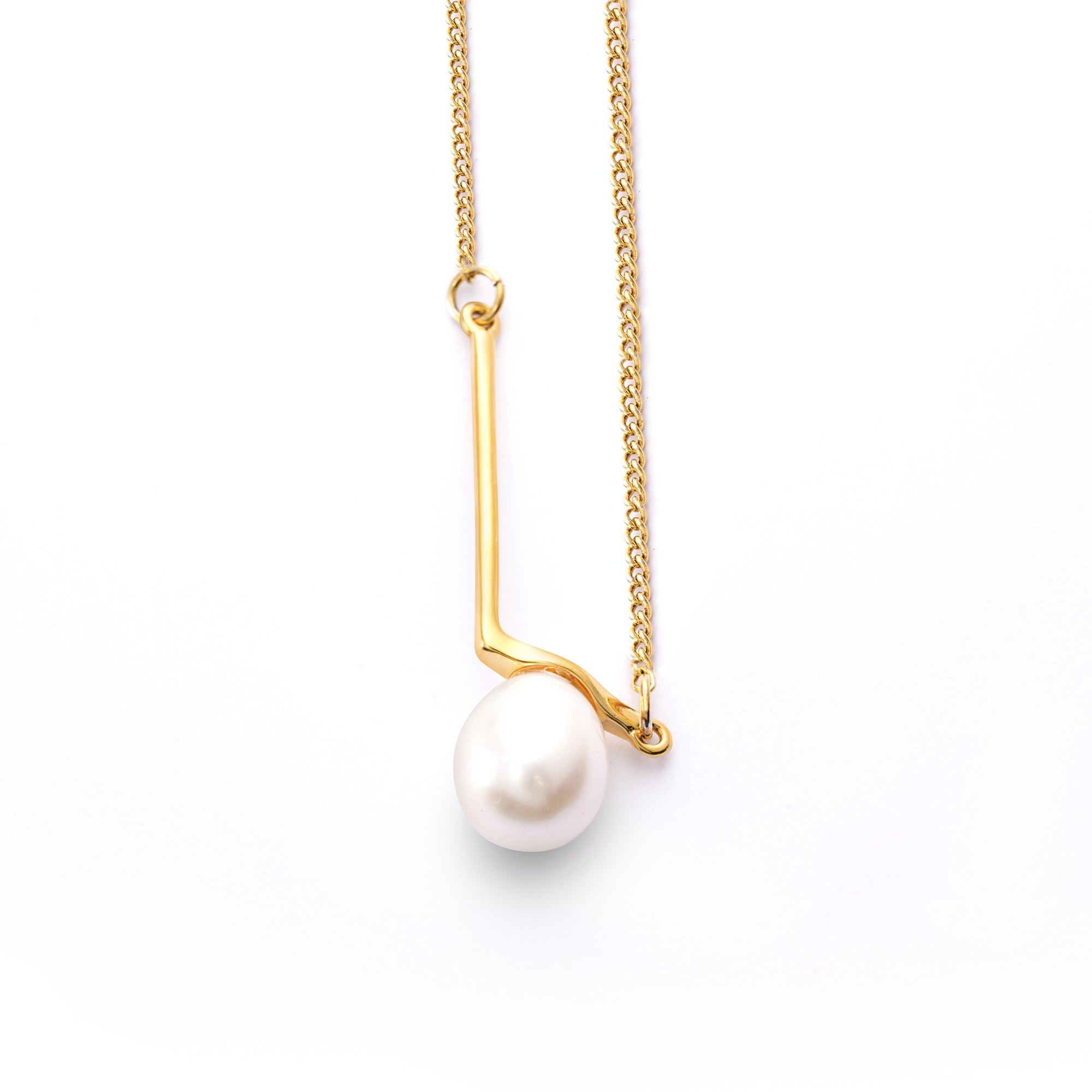 Copper Baroque Pearl Plated Genuine Gold Necklace