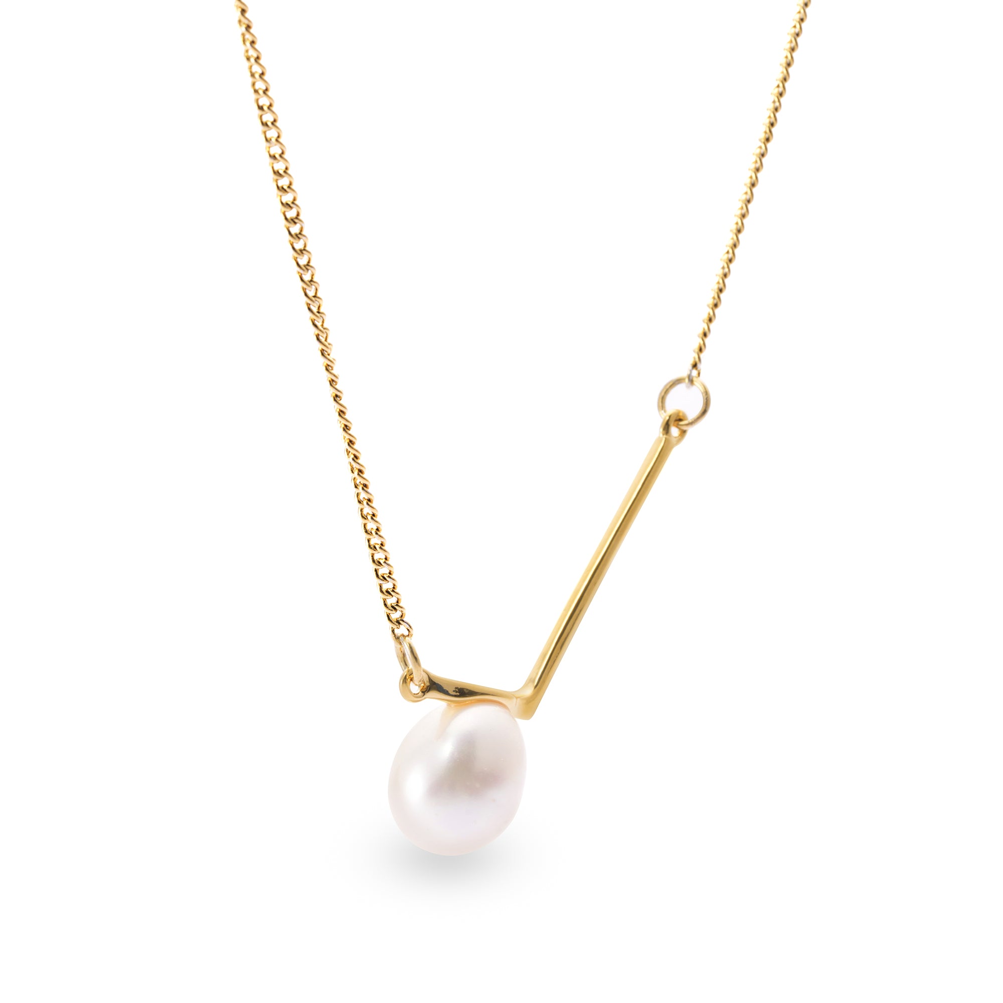 Copper Baroque Pearl Plated Genuine Gold Necklace