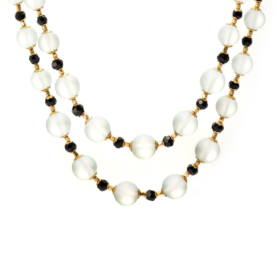 Moonlit Dew Necklace with crystal details and 18K gold-plated finish