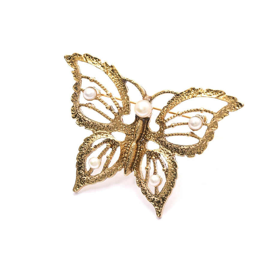 Elegant Butterfly Brooch with Austrian crystals, rhinestones and 18K gold-plated finish
