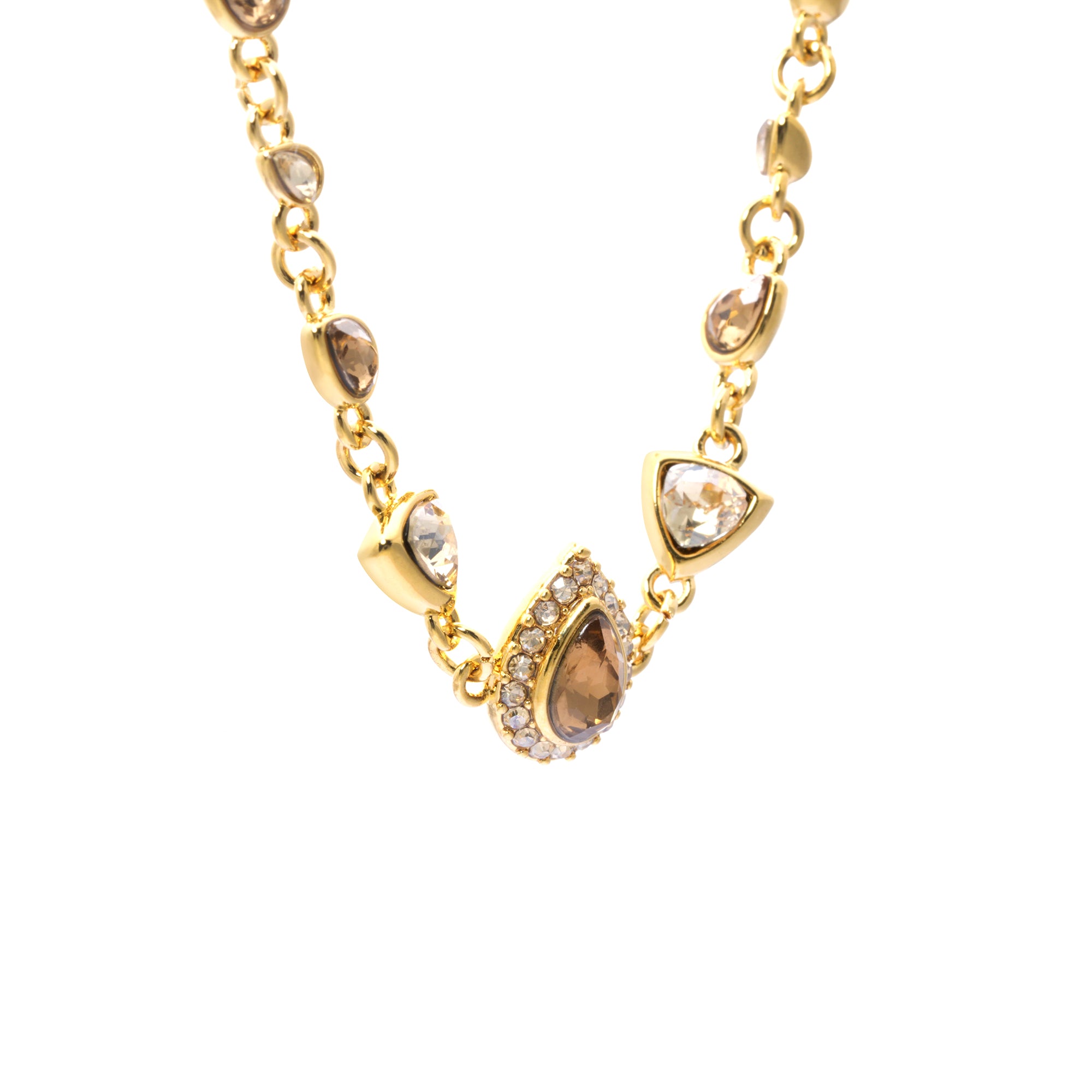 Brass Plated Necklaces,  Imported Crystal Pearls, Imported Austrian Rhinestones, Russian Genuines Gold