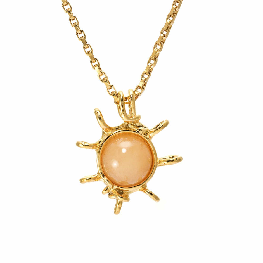 Radiant Sunrise Necklace with yellow jade and 18K gold-plated finish