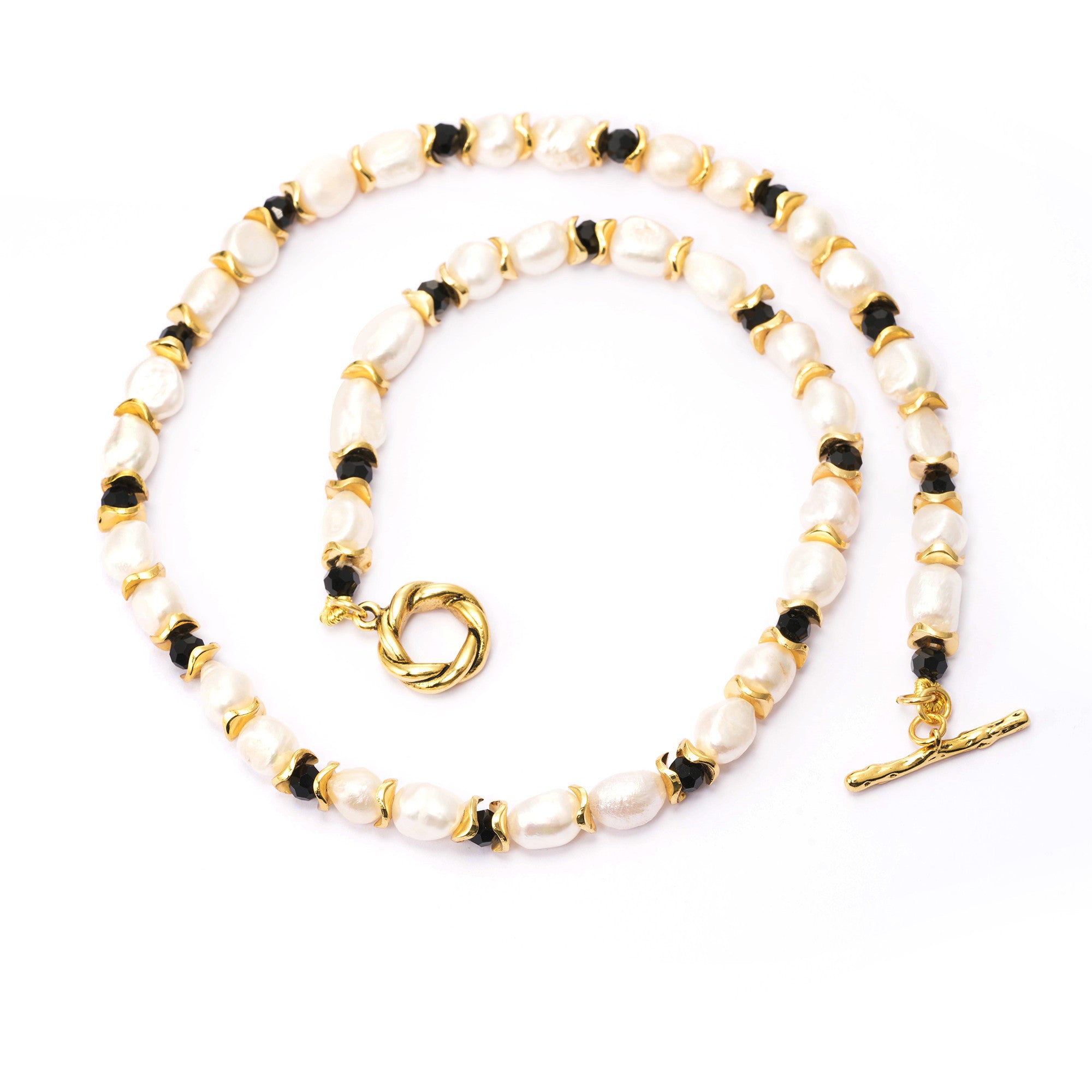 Necklace Baroque pearl crystal pearl plated with Russian gold