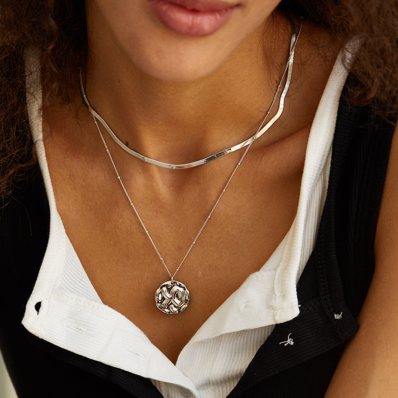 Collier à texture fluide en argent sterling