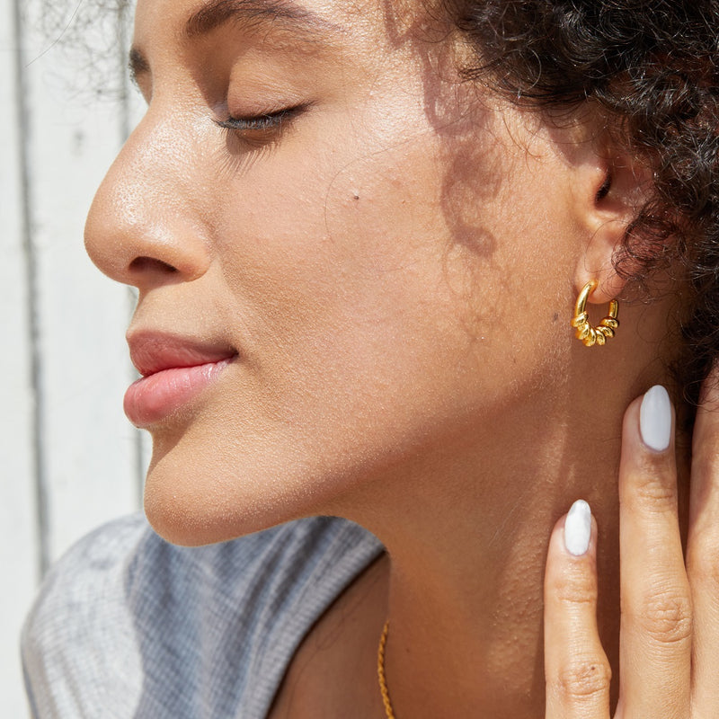 Boucles d'oreilles courbes en or vermeil 18 carats 