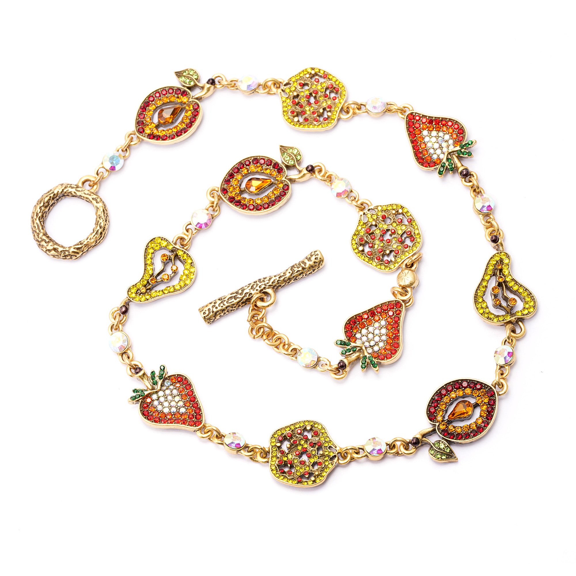 Necklace alloy crystal plated Russian gold