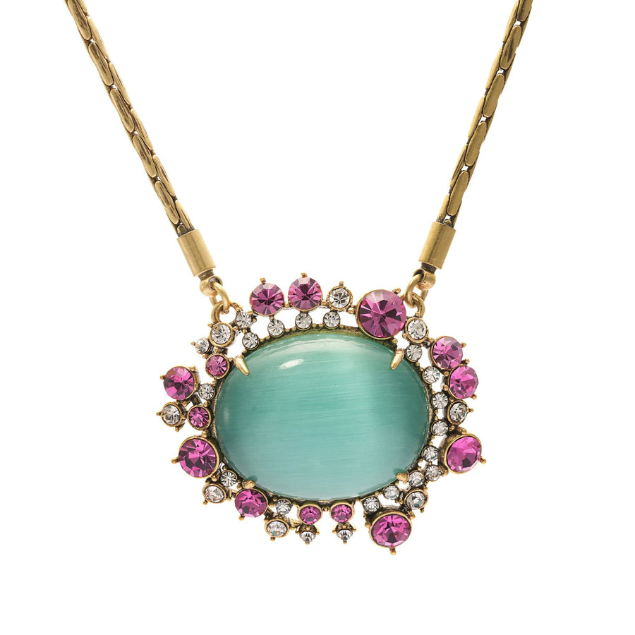 Ocean Dream Necklace with agate, enamel and 18K gold-plated finish