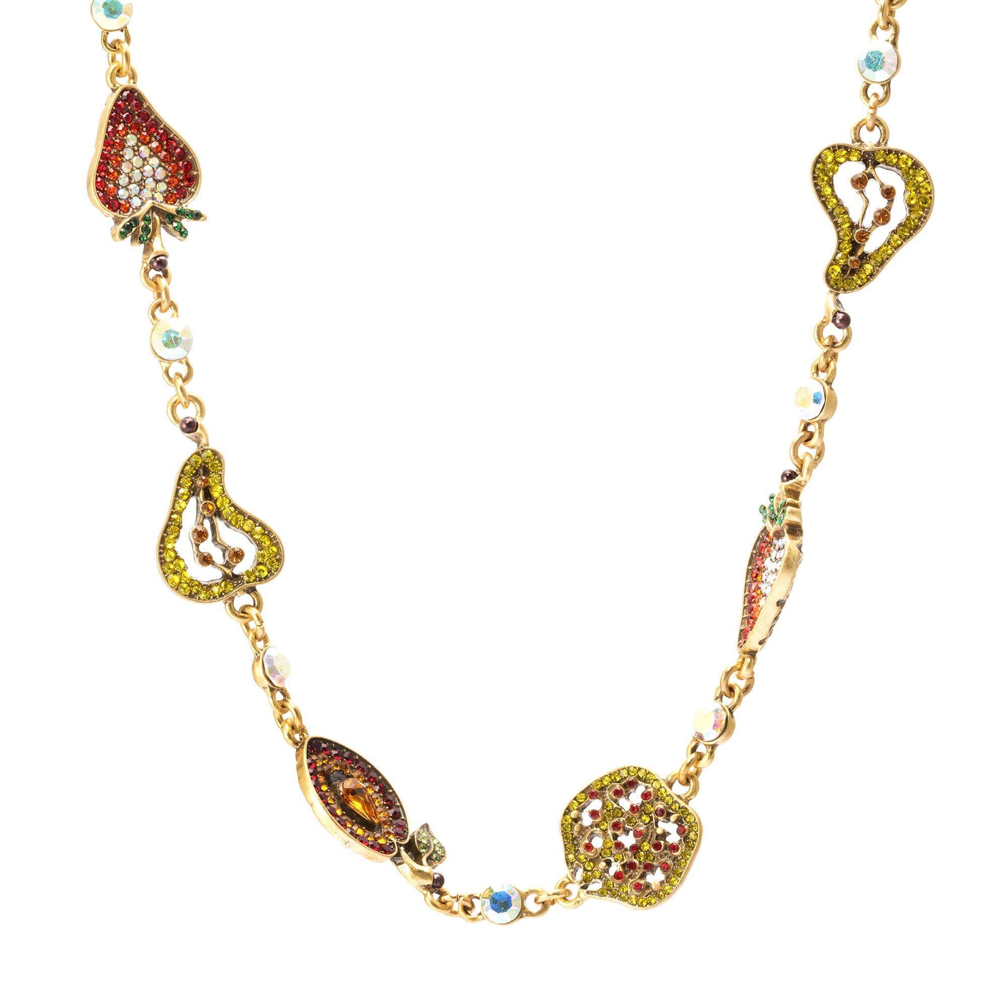 Necklace alloy crystal plated Russian gold