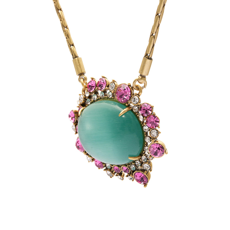 Necklace brass agate enamel plated Russian gold