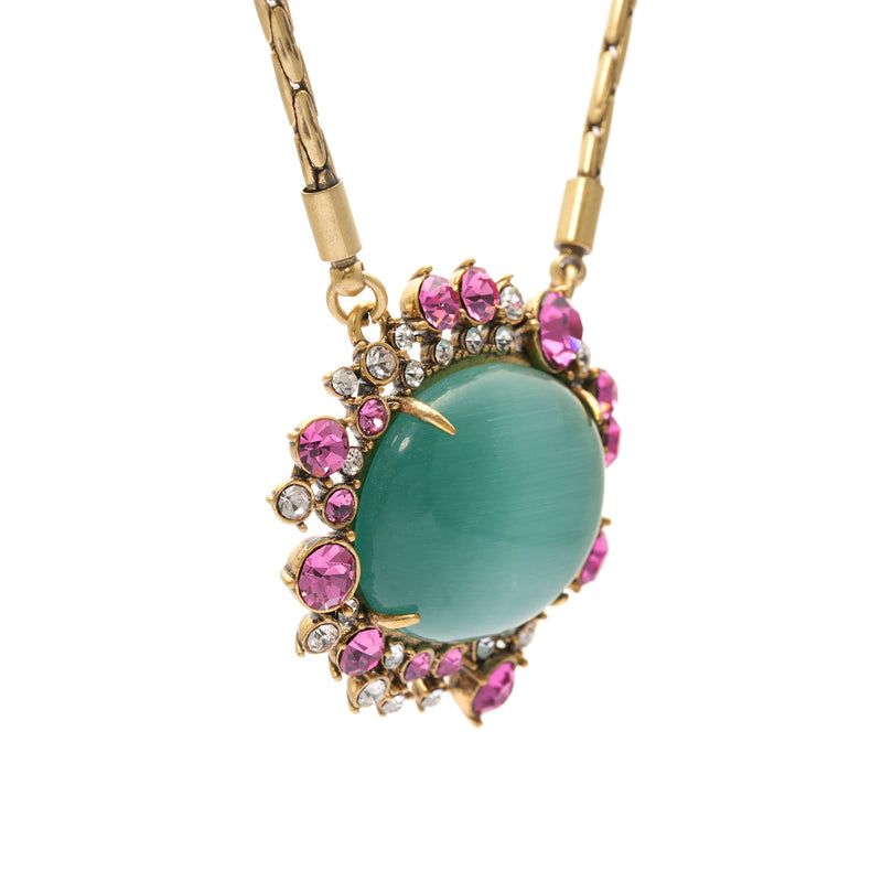 Necklace brass agate enamel plated Russian gold