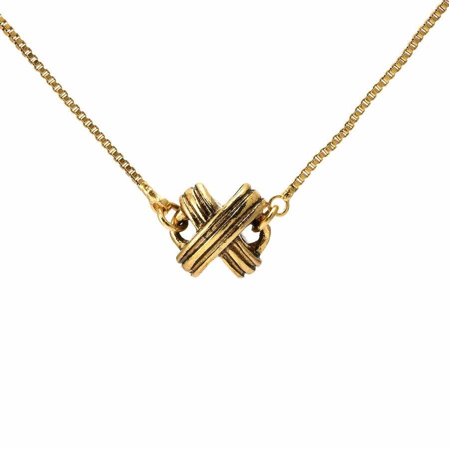 Twist Necklace with sculptural 18K gold-plated finish