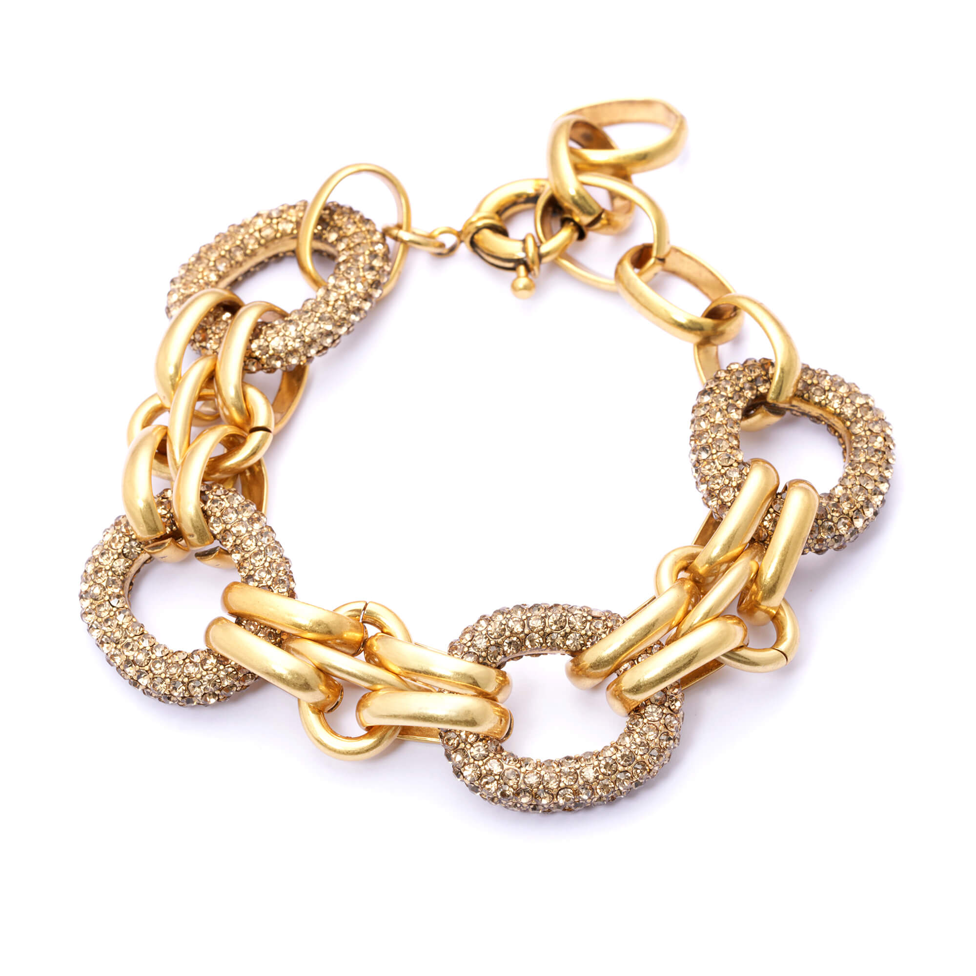 Brass Bracelets, Imported Austrian Rhinestones, Russian Genuine Gold