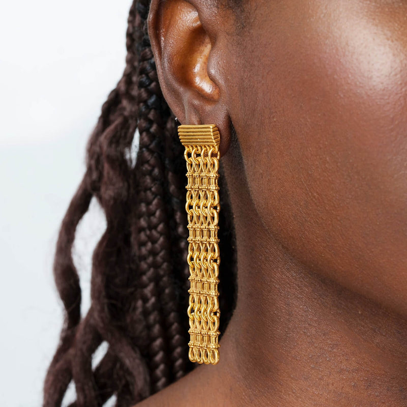 Boucles d'oreilles créoles en plaqué or 18 carats Cascade 