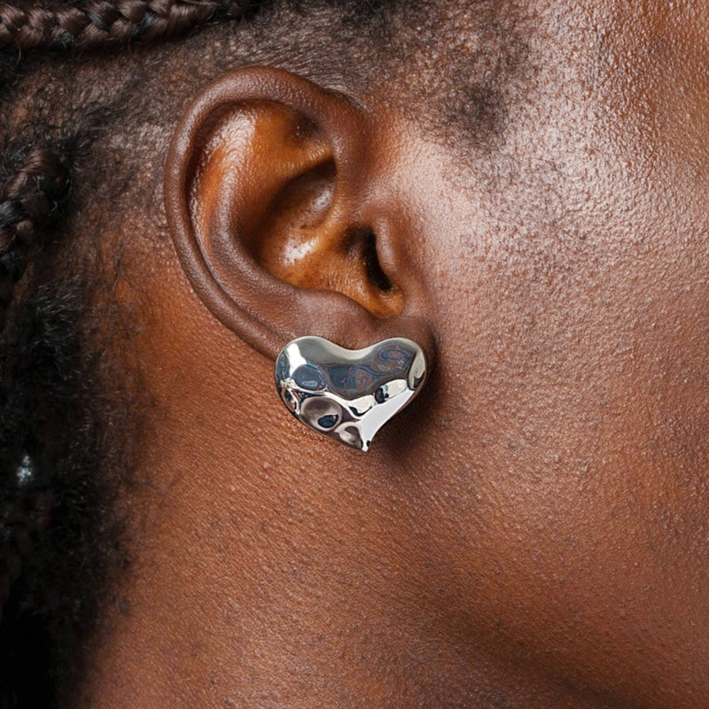 Boucle d'oreille à texture émotive plaquée or 18 carats 
