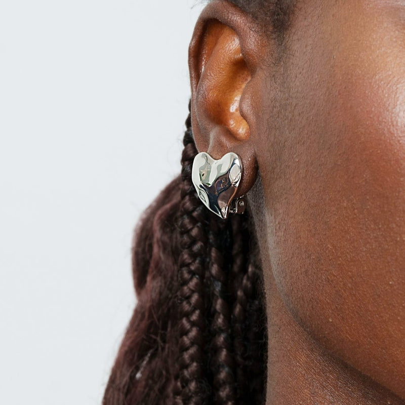 Boucle d'oreille à texture émotive plaquée or 18 carats 
