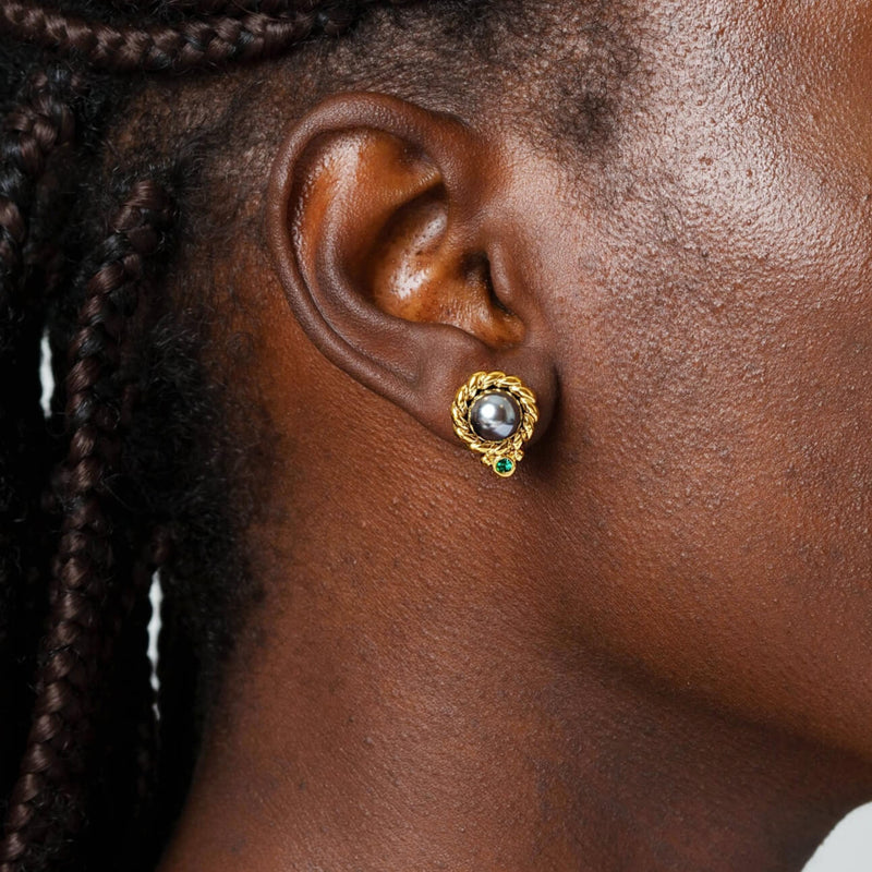 Boucles d'oreilles gracieuses et élégantes en plaqué or 18 carats 