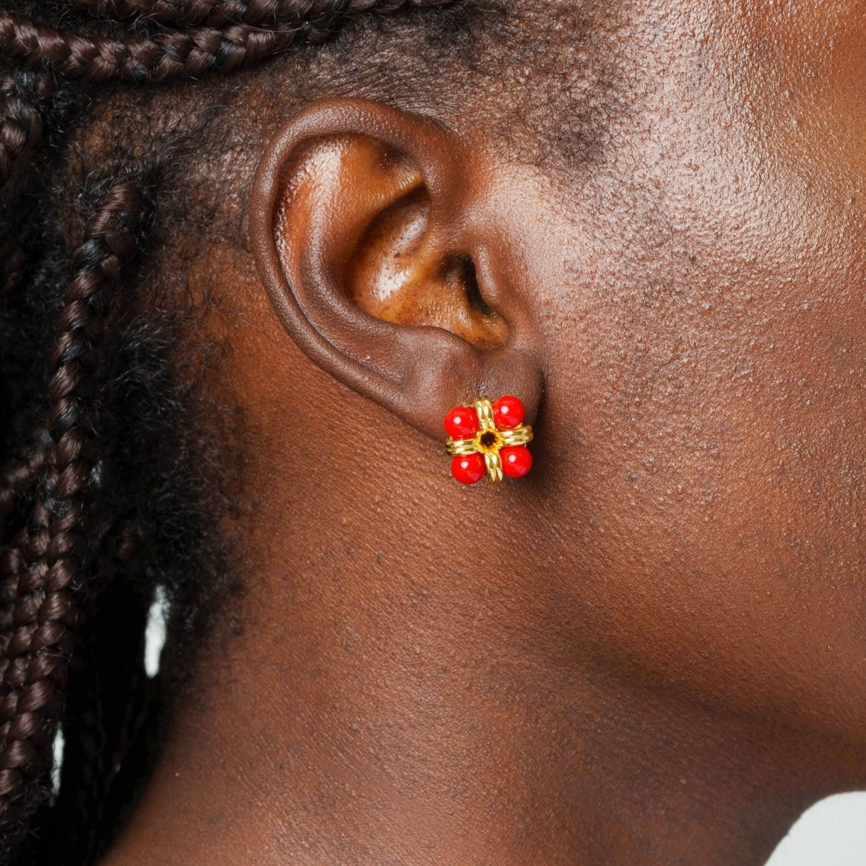 Boucle d'oreille Passionate plaquée or 18 carats 