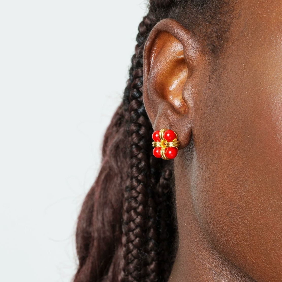 Boucle d'oreille Passionate plaquée or 18 carats 