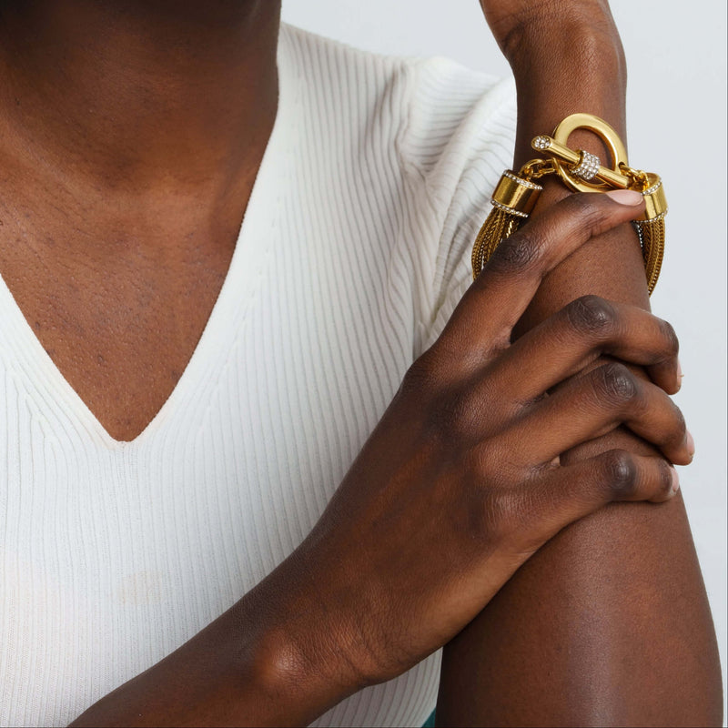 Pulsera Elysian bañada en oro de 18 quilates