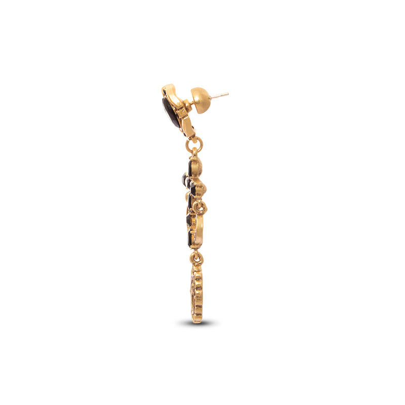 Boucle d'oreille croix mystique plaquée or 18 carats
