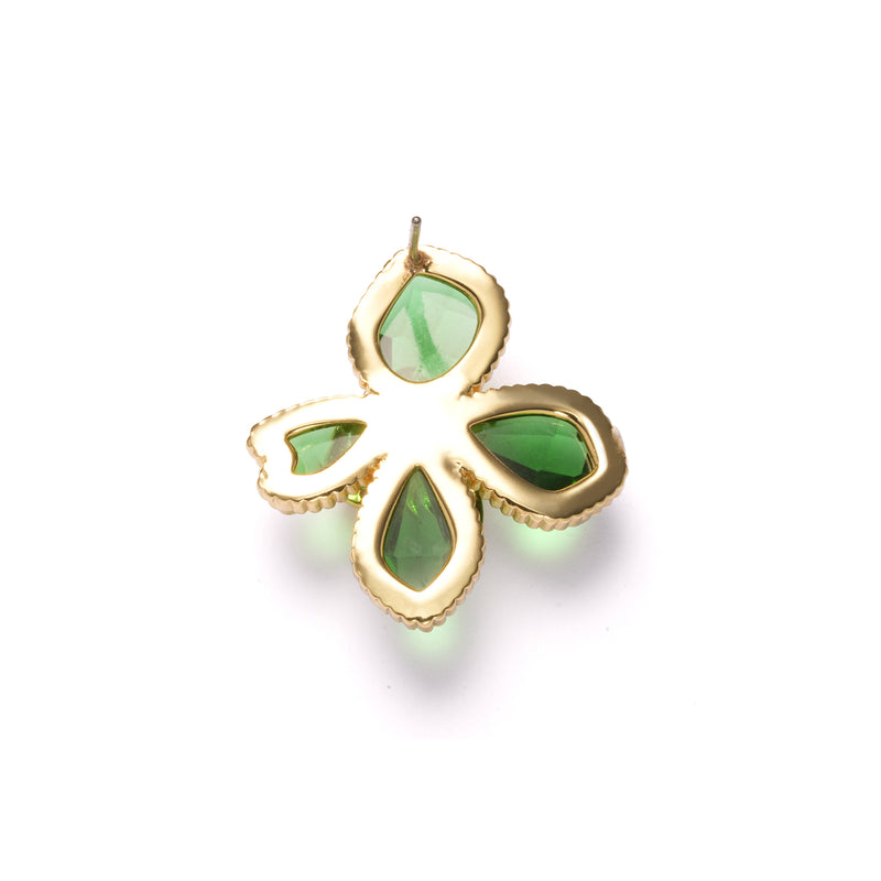 Pendiente Verdant Bloom bañado en oro de 18 quilates