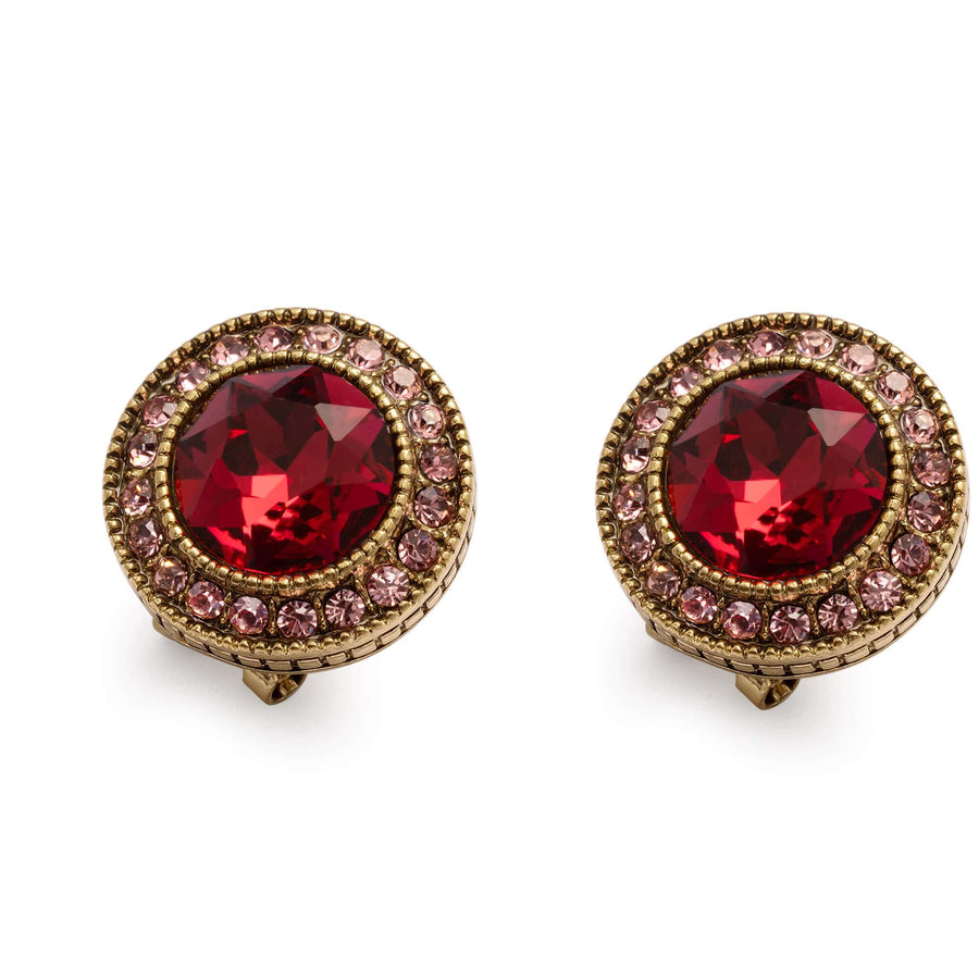 Vintage Opulence Earrings with crystals, rhinestones and 18K gold-plated finish
