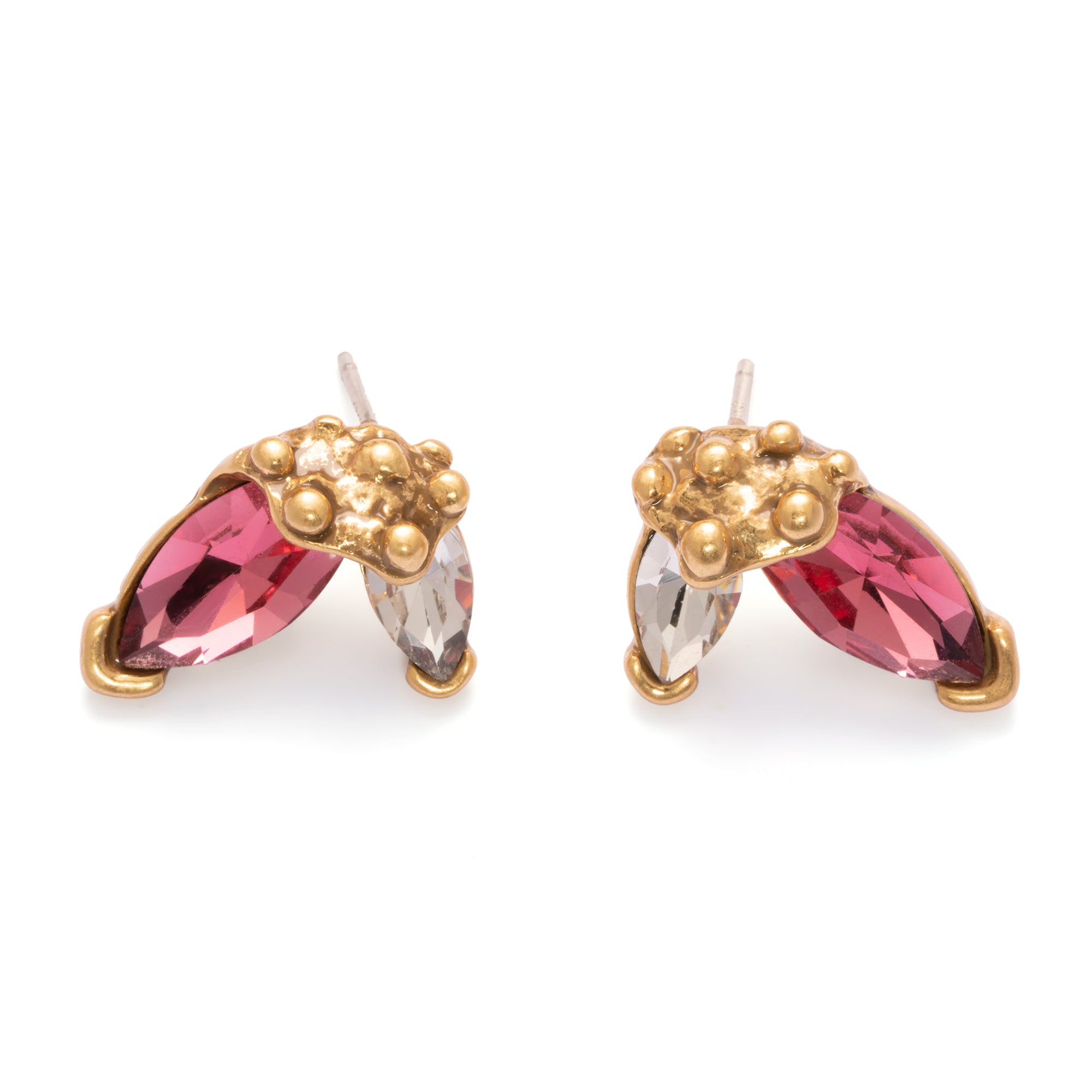 Alloy Earrings, Imported Austrian Crystal, Imported Austrian rhinestones, Russian Genuine Gold