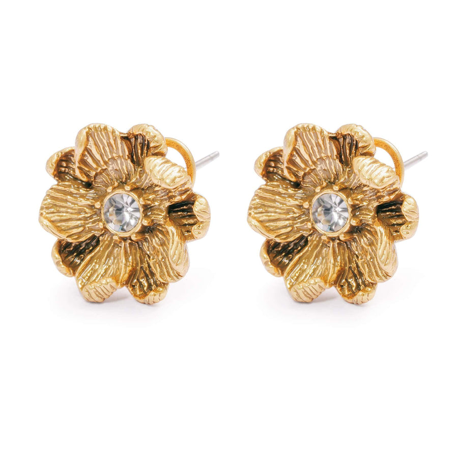 Graceful Bloom Earrings with Austrian rhinestones and 18K gold-plated finish