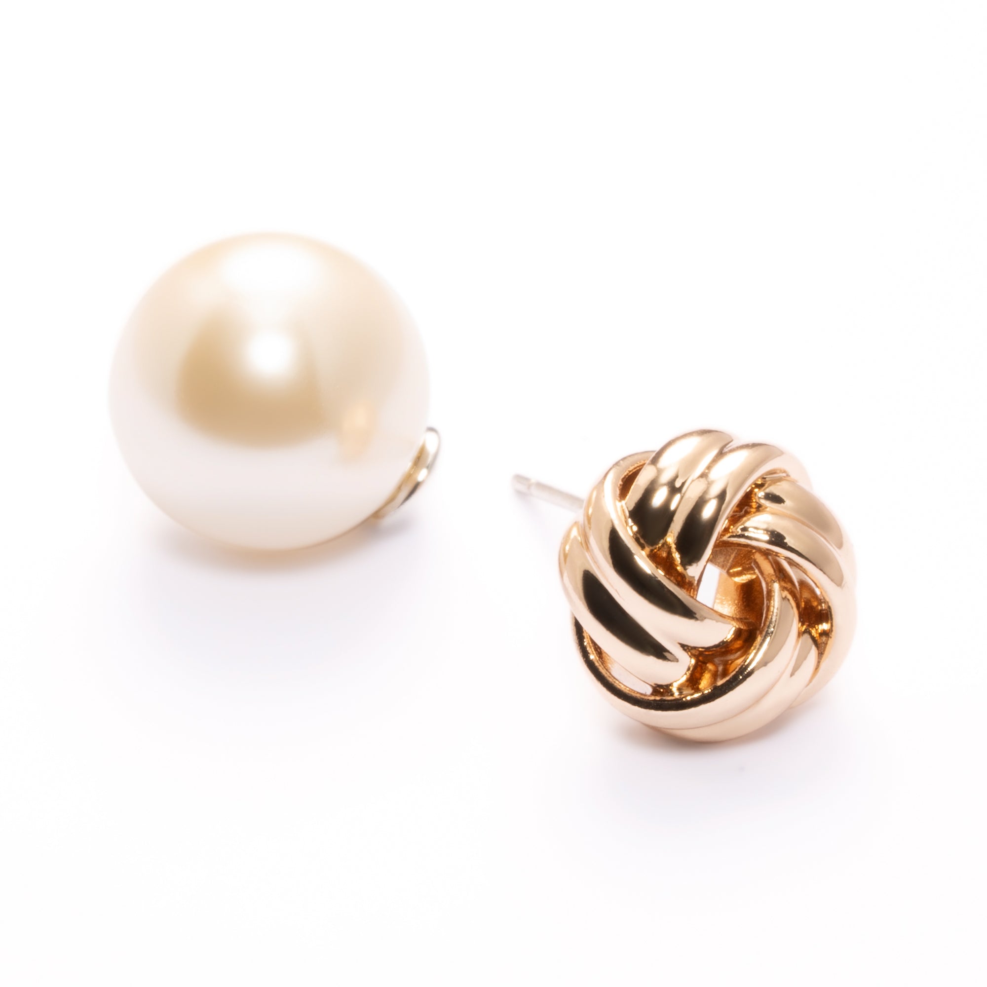 Brass  Earrings, Imported Crystal Pearls, Electroplated Genuine Gold,