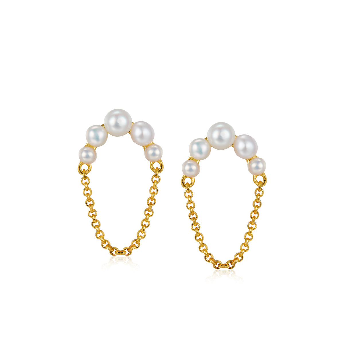 Pearl String small light sold earrings S 925 pearl chain Dream earrings